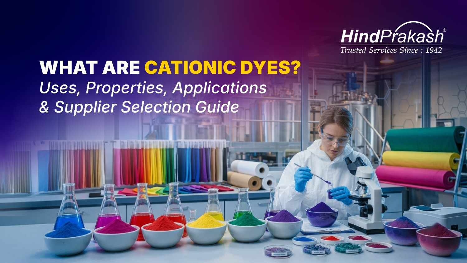 Cationic Dyes Manufacturer, Exporter & Supplier in Ahmedabad, Gujarat | Hindprakash